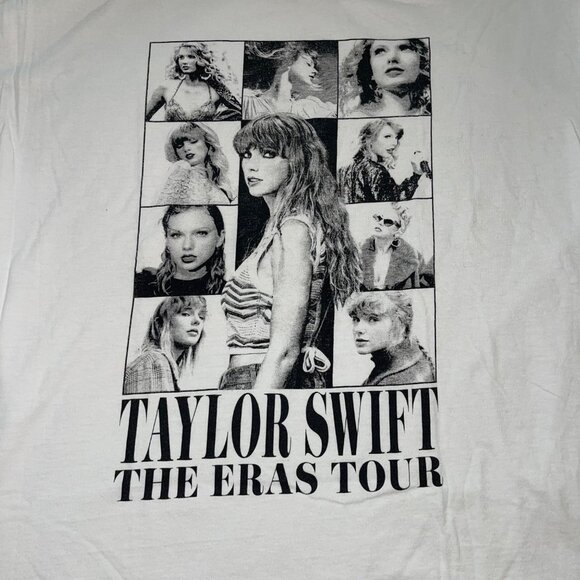 Taylor Swift Womens Tee Shirt  Size XL White The Eras Tour Concert Pure Cotton - Picture 2 of 7